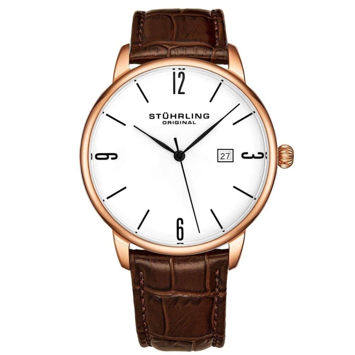 Stuhrling Mens Ascot White Dial Watch - 997L.04