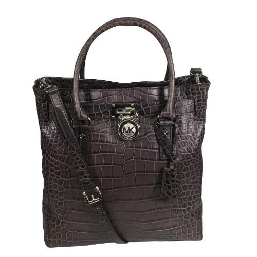 Michael Kors Hamilton Multifunction Tote Large Charcoal Croc Leather Mrp