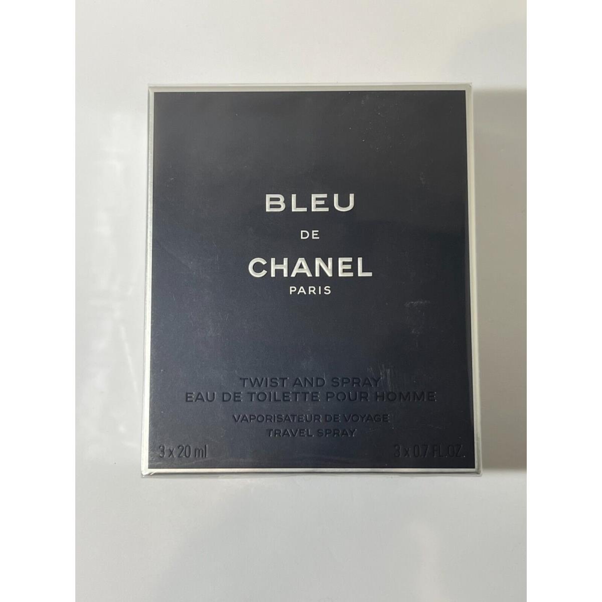 Bleu De Chanel Eau De Toiilette Travel Spray and Two Refills 3 x 0.7 Oz-sealed