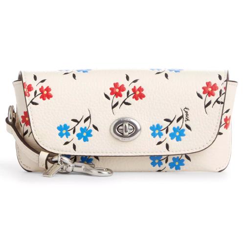 Coach Sunglass Case - CU213 Chalk Multi Floral Print Pebble/calf Leather