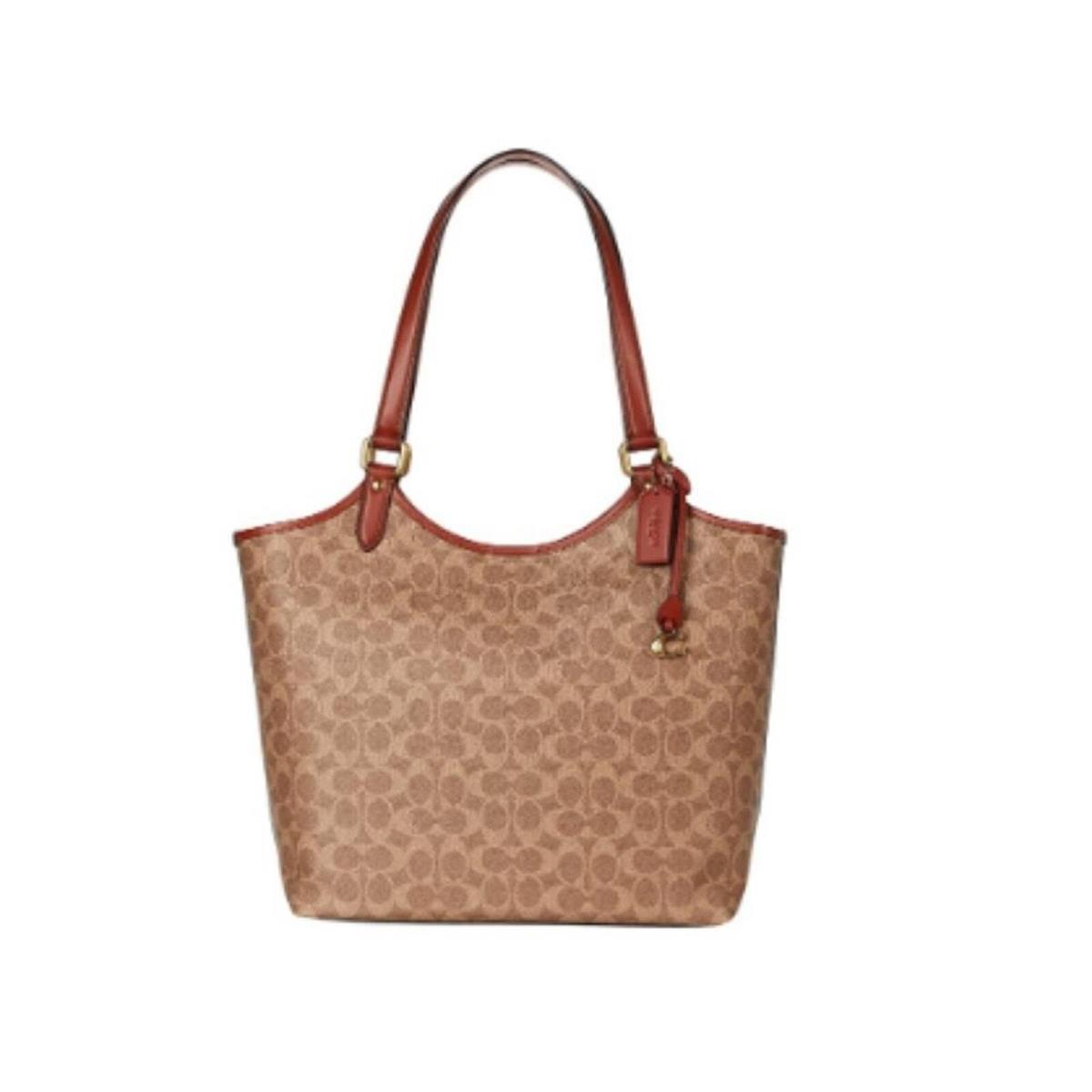 Coach Women`s Coated Canvas Signature Day Tote Tan Rust One Size