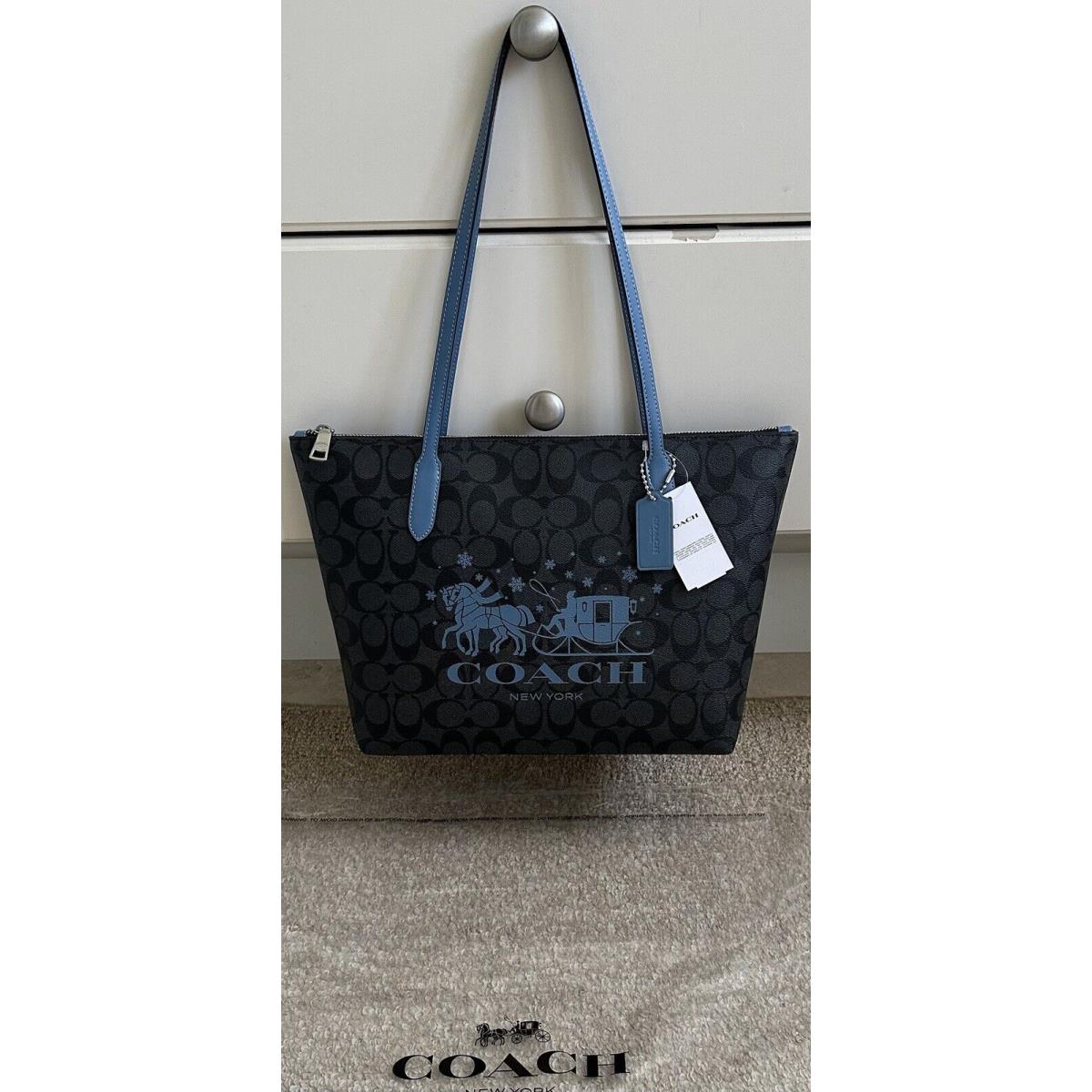 Coach Horse Sleigh Signature Graphite/blue Mist TO CN626