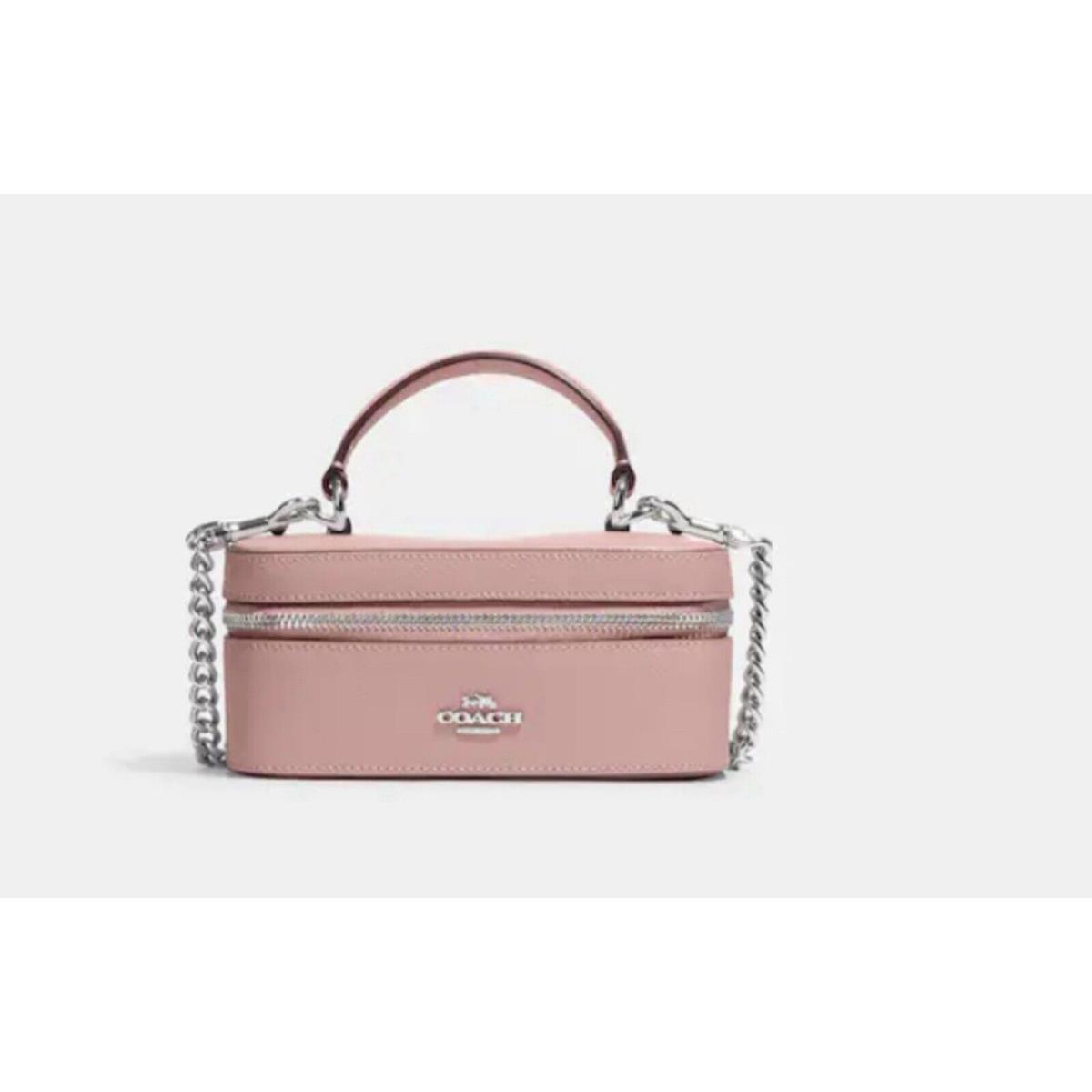 Coach CJ520 Leather Train Case Crossbody Silver/light Pink Below Retail