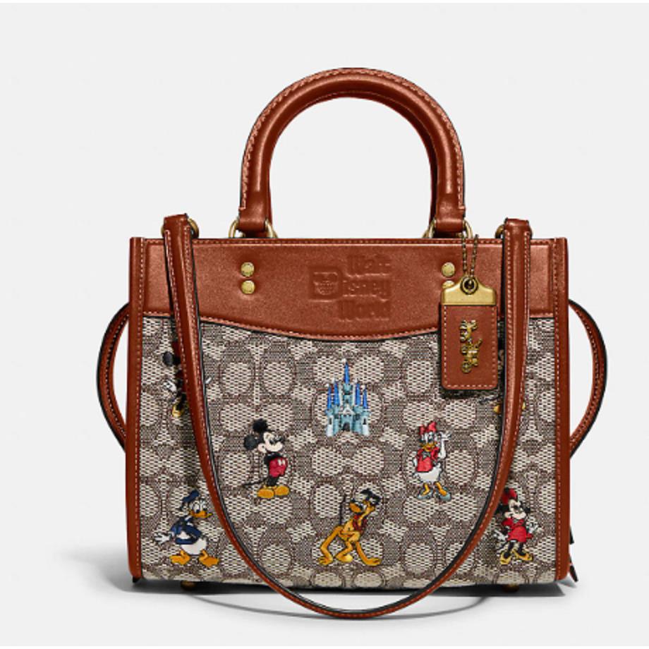 Disney x Coach Rogue Tote 25 In Signature Textile Jacquard 50th Anniversary Rare