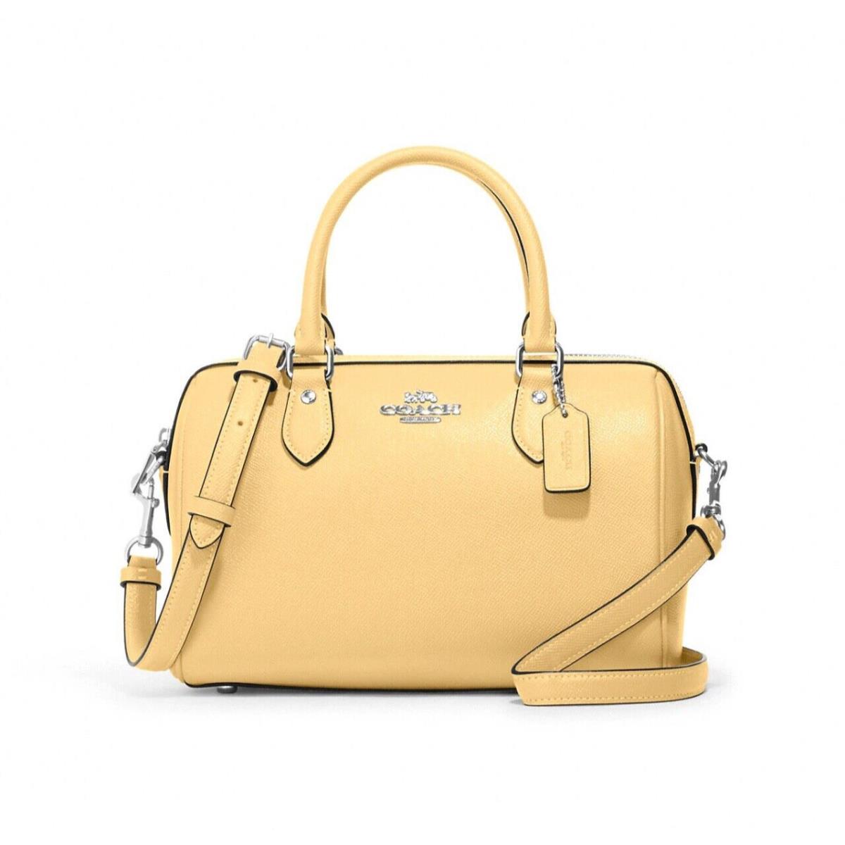 Coach Women`s Leather Rowan Satchel Handbag Vanilla Yellow CH282