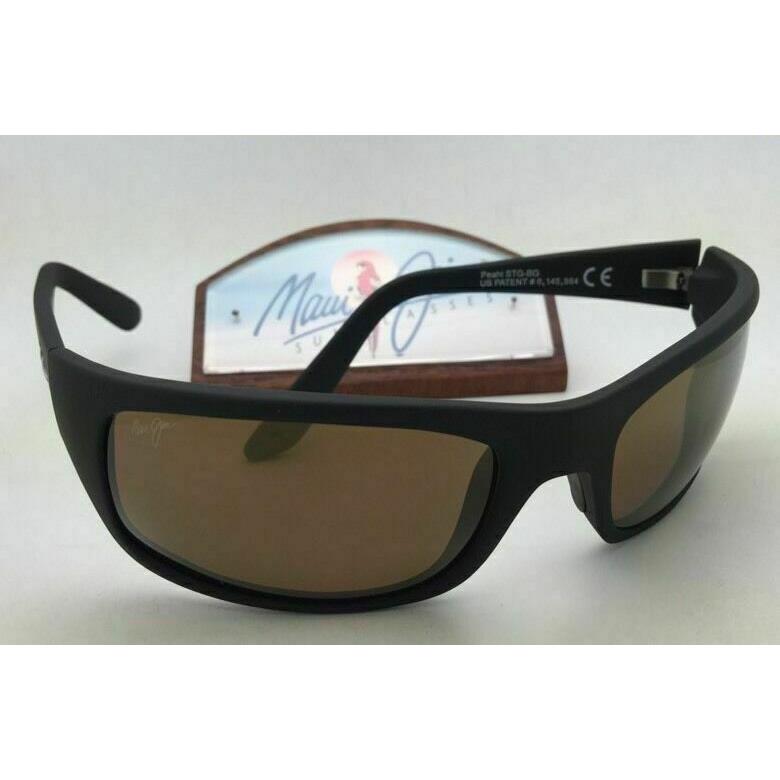 Polarized Maui Jim Sunglasses Peahi MJ 202-2M Matte Black Frames W/bronze Lenses