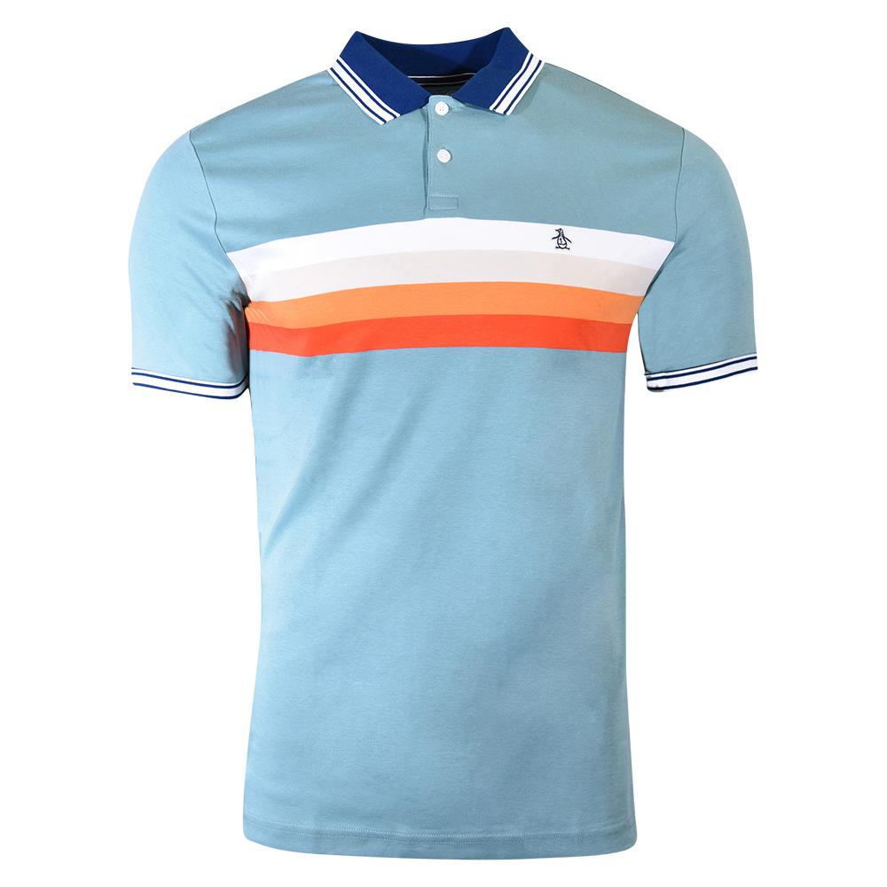 Original Penguin Men`s Polo Short Sleeve Cotton Oil Blue - Oil Blue