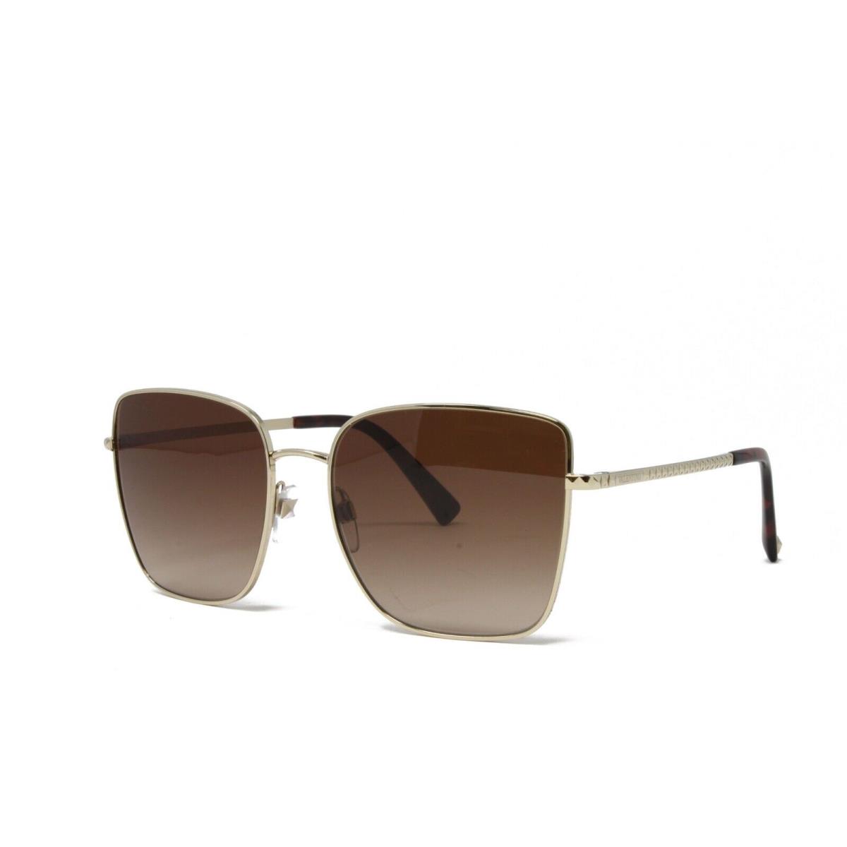 Valentino Women`s Square Sunglasses VA2054-300313 Gold 57mm Brown Gradient Lens