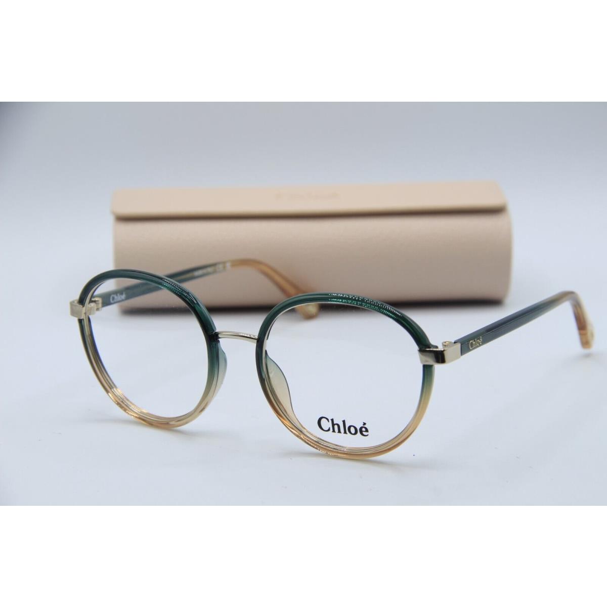 Chloe CH0033O 006 Green Gold Brown Eyeglasses W/case 51-18