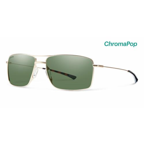 Smith Optics Turner Sunglasses Polarized Gray/green Chromapop Gold Aviator