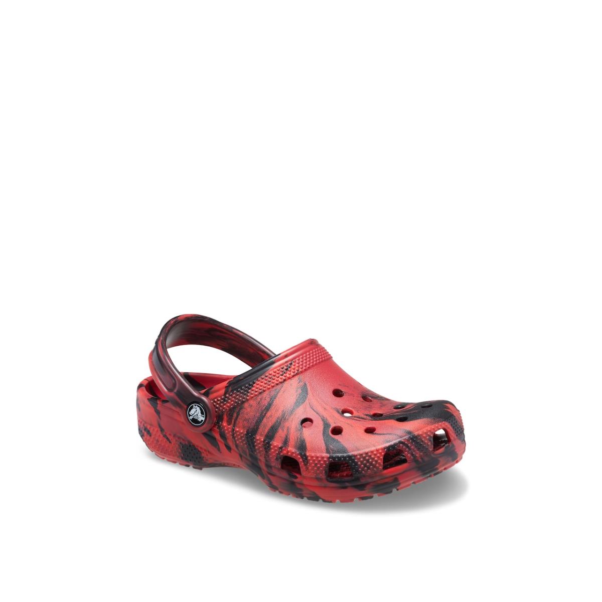 Boy`s Clogs Crocs Classic Marbled Clog - Black/Pepper Red Marble