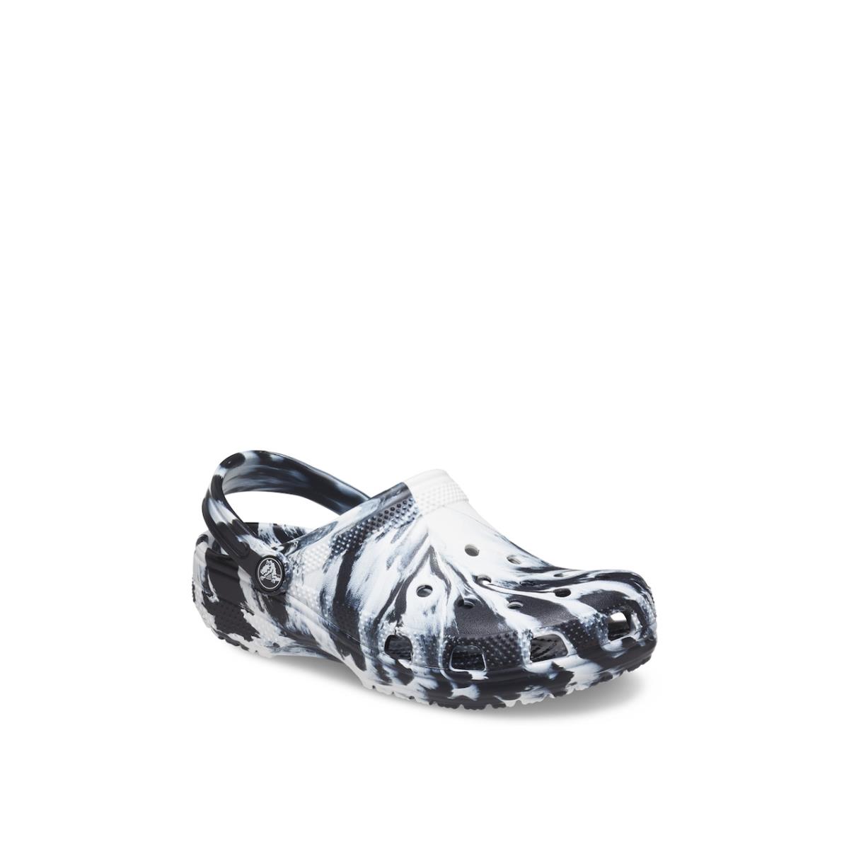 Boy`s Clogs Crocs Classic Marbled Clog Black/White