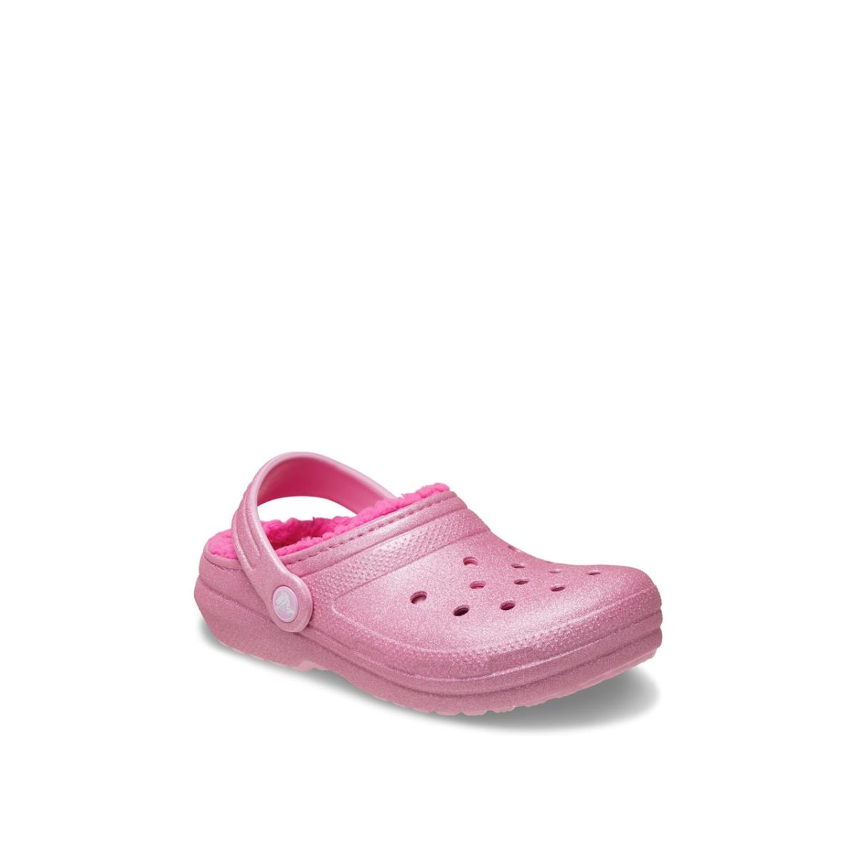 Girl`s Clogs Crocs Classic Glitter Lined Clog Light Pink