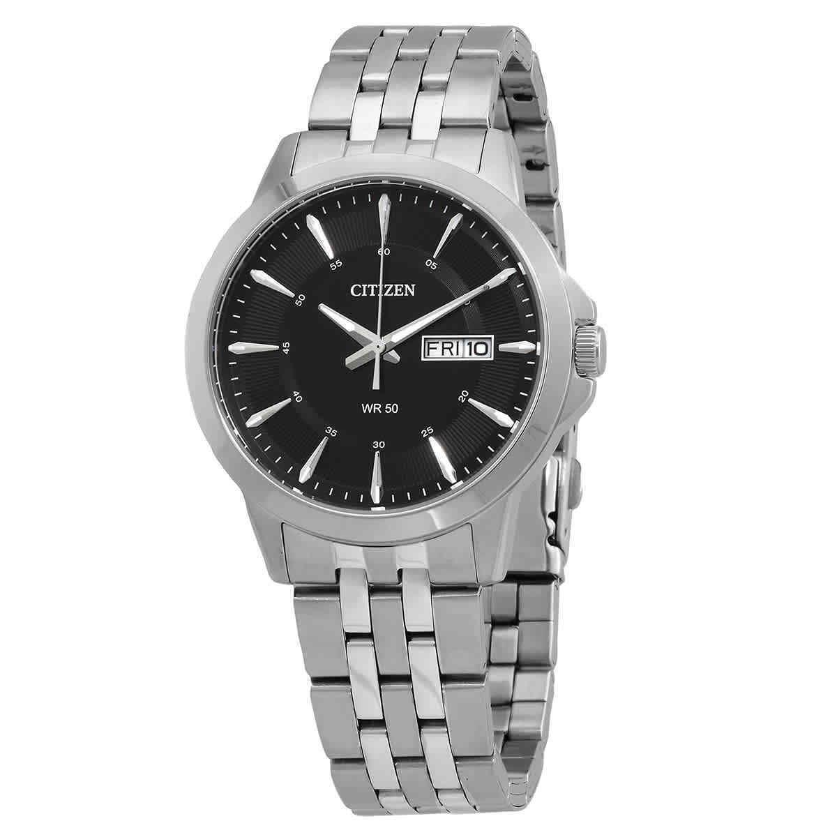 Citizen Quartz Black Dial Stainless Steel Men`s Watch BF2011-51E