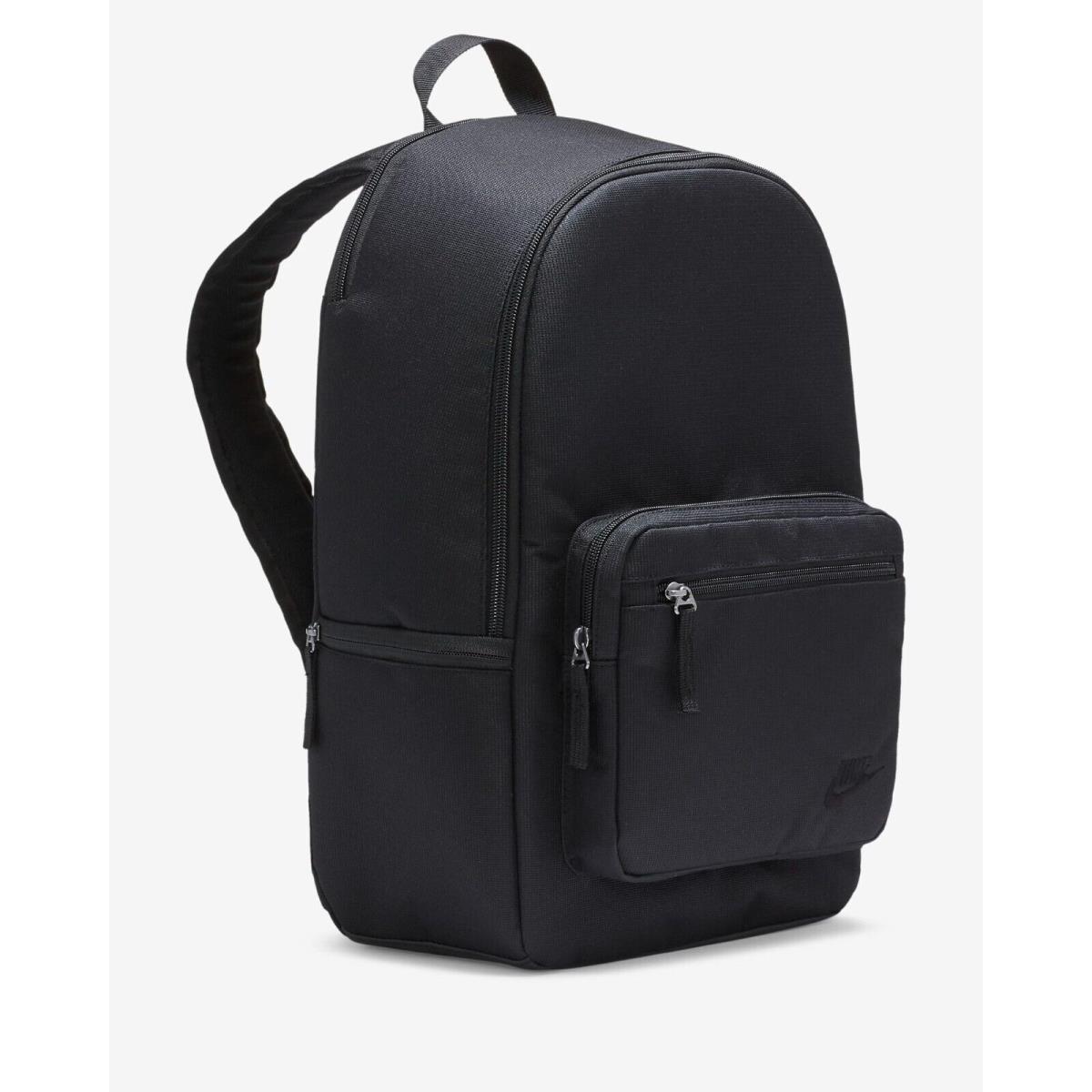 Nike Heritage Backpack Black/black Bag Medium 23L 18 H x 12 W x 6 D