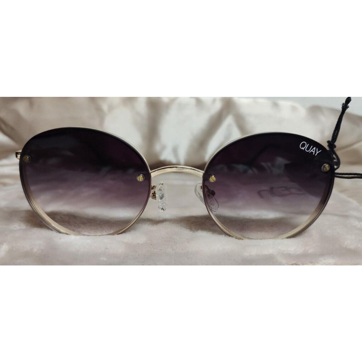 Quay Farrah 125 Round Sunglasses Gold Frame/purple Fade Lenses Very Popular