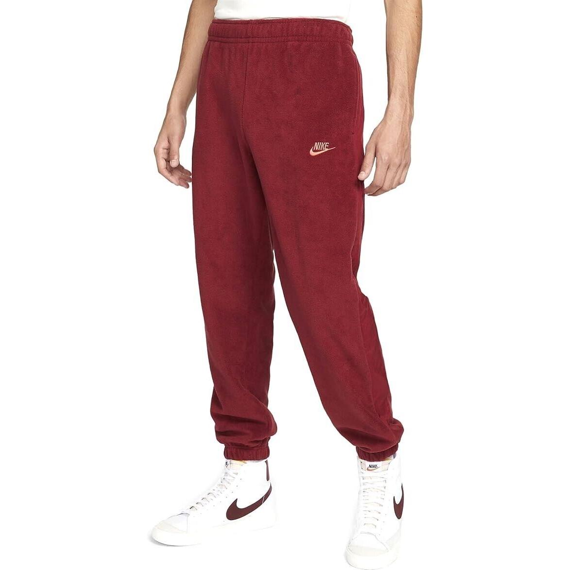 Nike Men`s Team Red/lobster Essentials Fleece Pants - Red