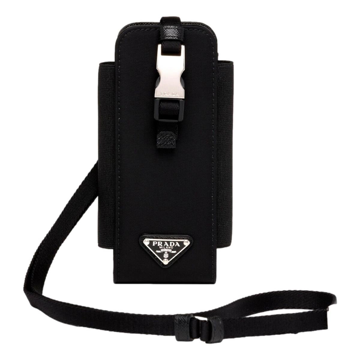 Prada Re-nylon Black Lanyard Smartphone Holder Case Pouch Bag