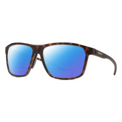 Smith Pinpoint Unisex Polarized Bifocal Sunglasses in Tortoise Havana Brown 59mm Blue Mirror