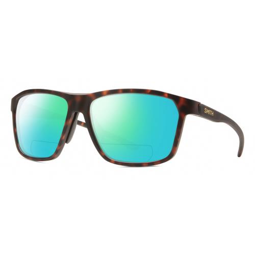 Smith Pinpoint Unisex Polarized Bifocal Sunglasses in Tortoise Havana Brown 59mm Green Mirror