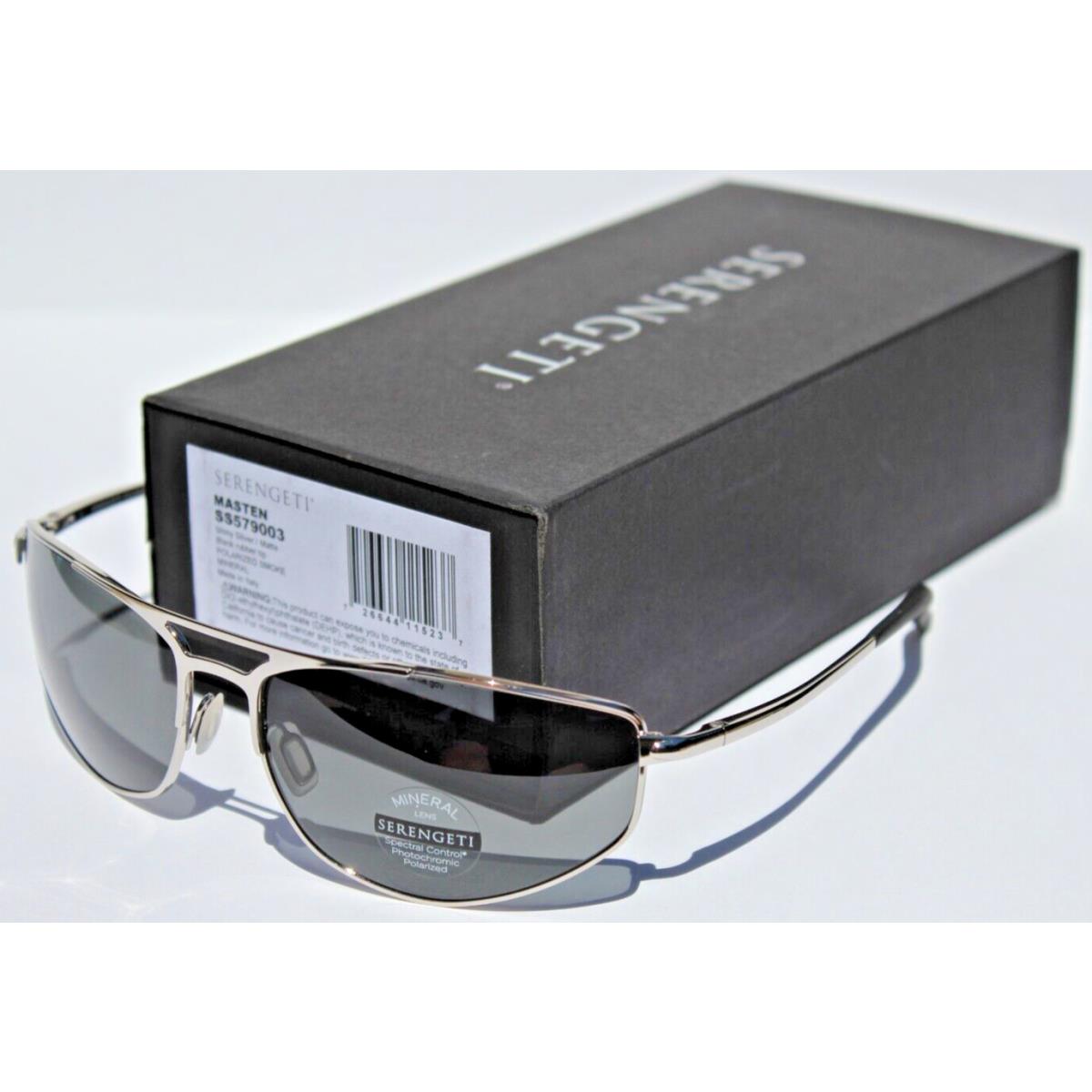 Serengeti Masten Polarized Sunglasses Shiny Silver/smoke SS579003 Italy