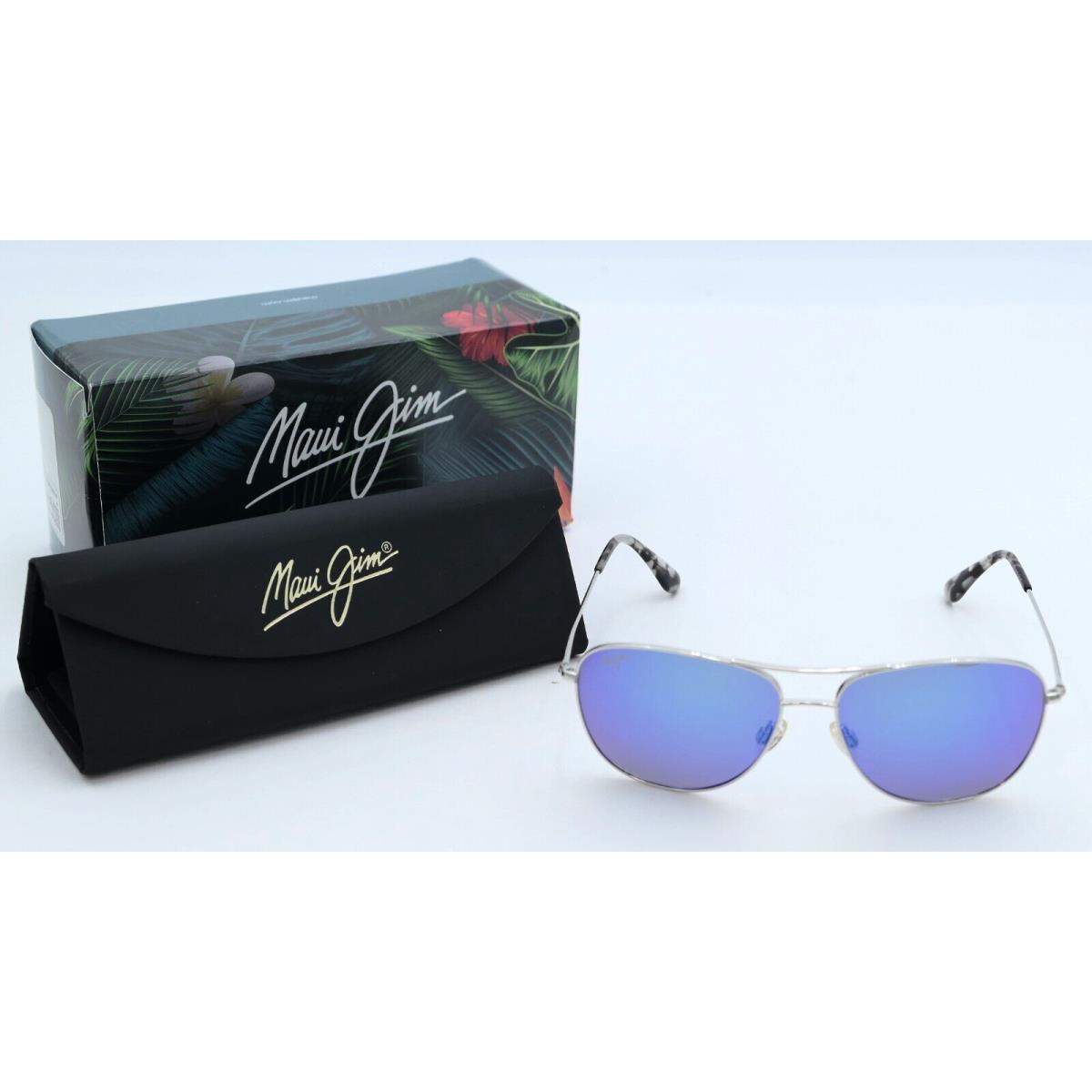 Maui Jim Blue Hawaii Cliff House Silver B247-17 Polarized Aviator Sunglasses