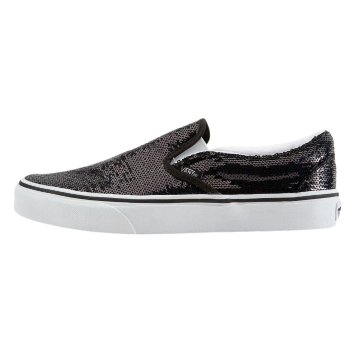 Vans Classic Slip-on Unisex Style : Vn0a4u38 - (MICRO SEQUINS)BLK/TR WHT