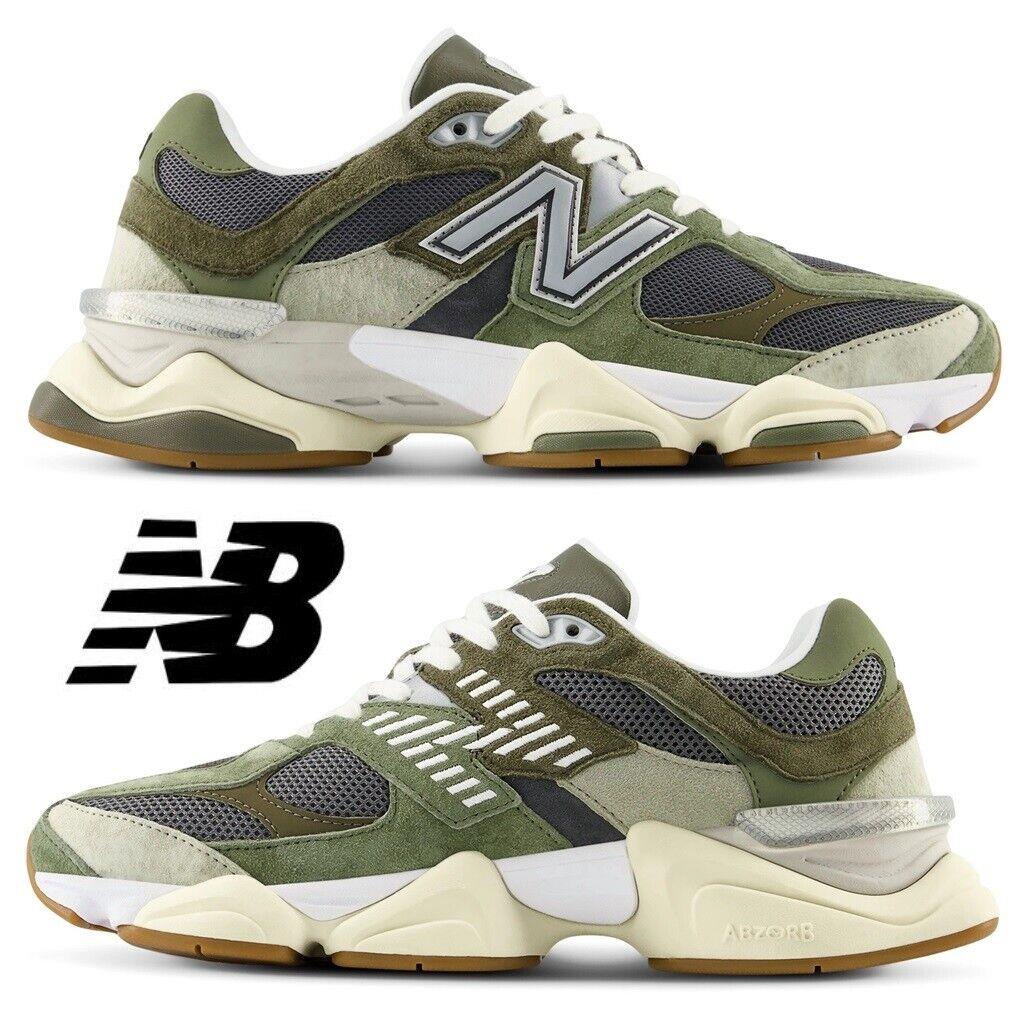 New Balance 9060 Men`s Sneakers Casual Shoes Running Premium Comfort Sport - Green, Manufacturer: Grey/Green/White