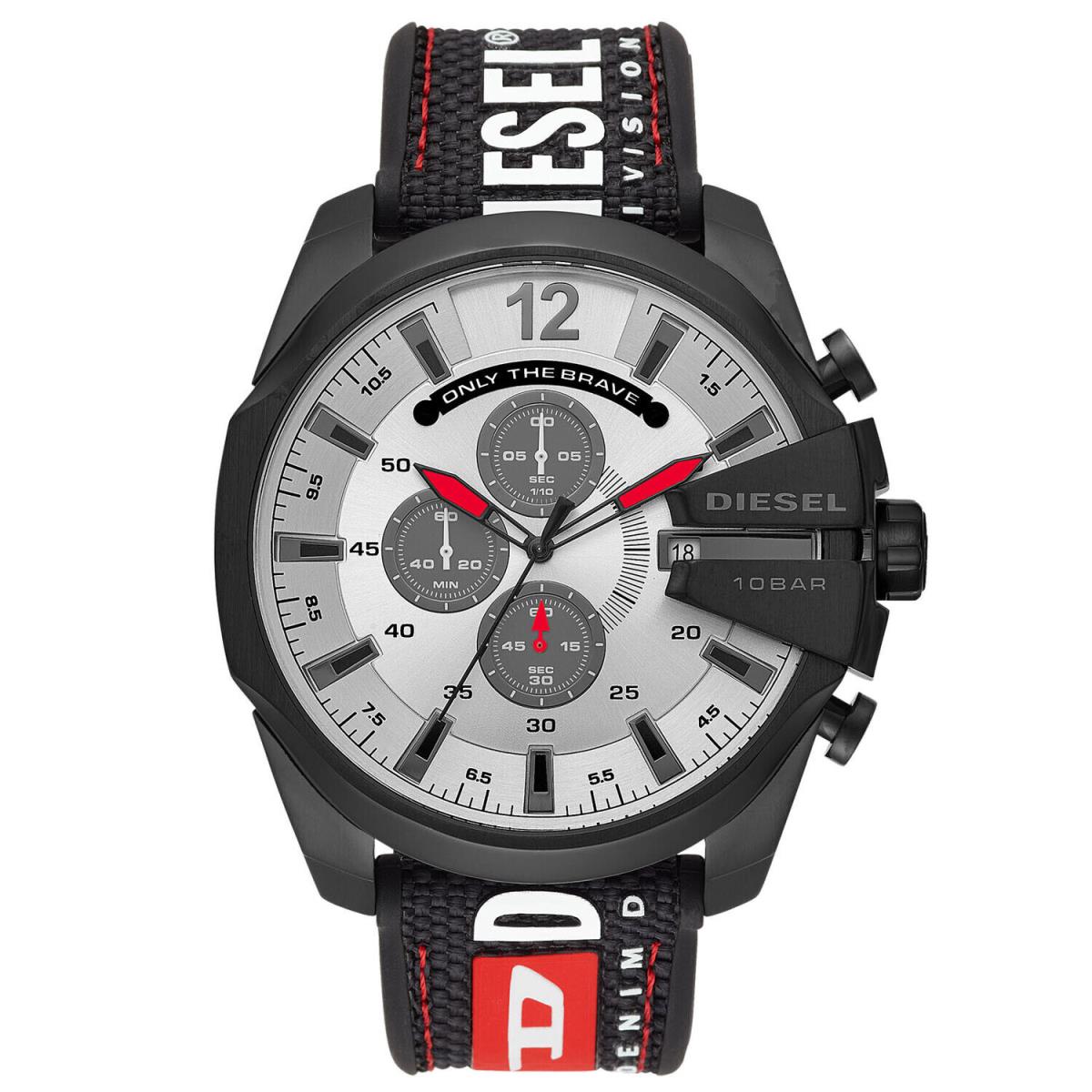 Diesel Men`s Mega Chief Silver Dial Watch - DZ4512