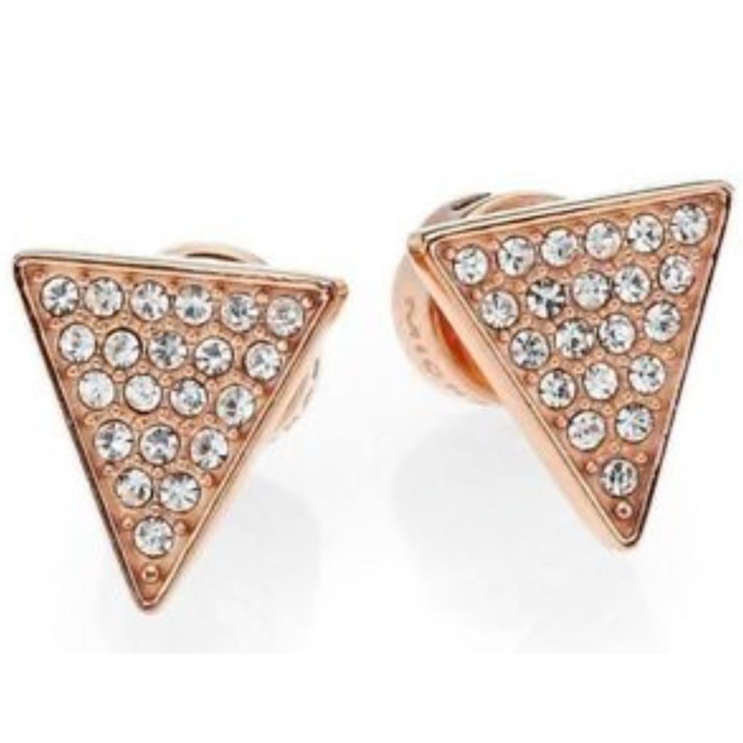 Michael Kors Motif Brilliance Rose Gold Triangular Earrings MKJ4068791 Crystals