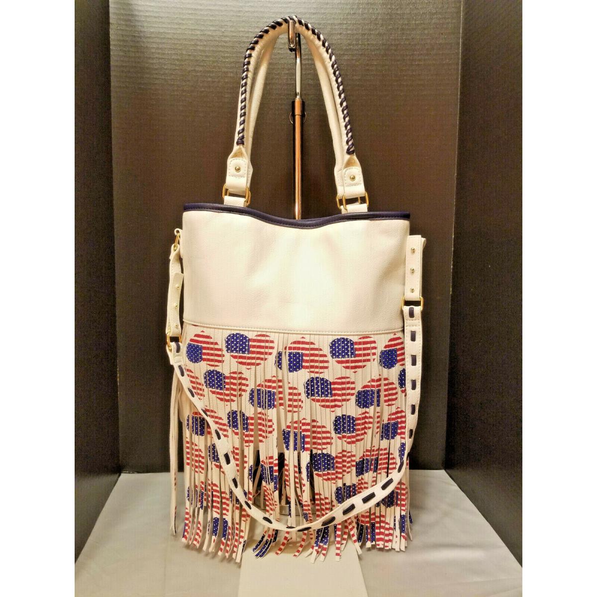 Steve Madden Patriotic Handbag American Flag B Fringey Crossbody Shoulder Bag