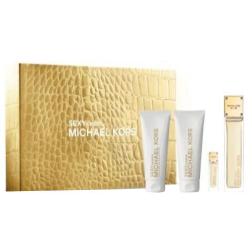 Michael Kors Sexy Amber by MK 4pc Gift Set 3.4 Edp + 3.4 SG + 3.4 BL + 0.17 Edp