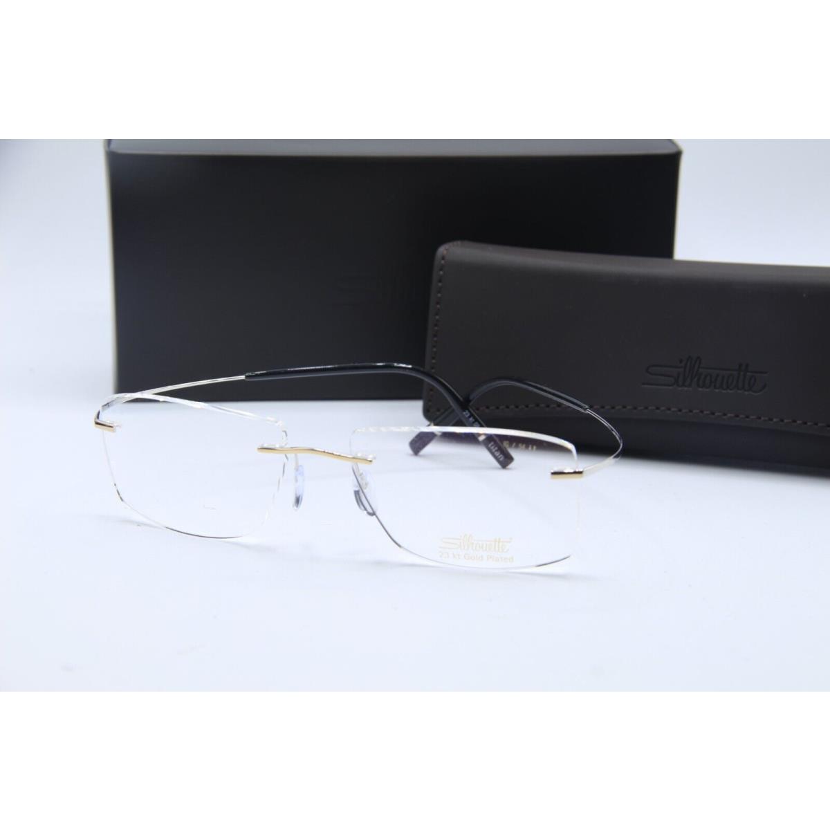 Silhouette 5539 IG 8180 Silver Black Rimle Frames Eyeglasses 54-17