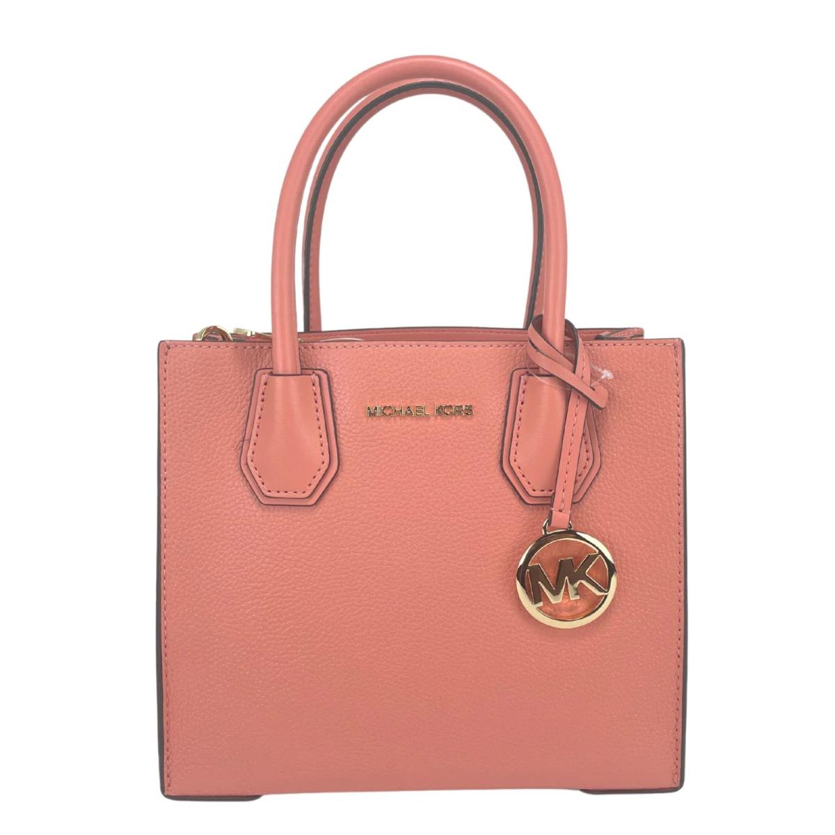 Michael Kors Mercer Medium Sherbert Pebbled Leather Messenger Satchel Bag