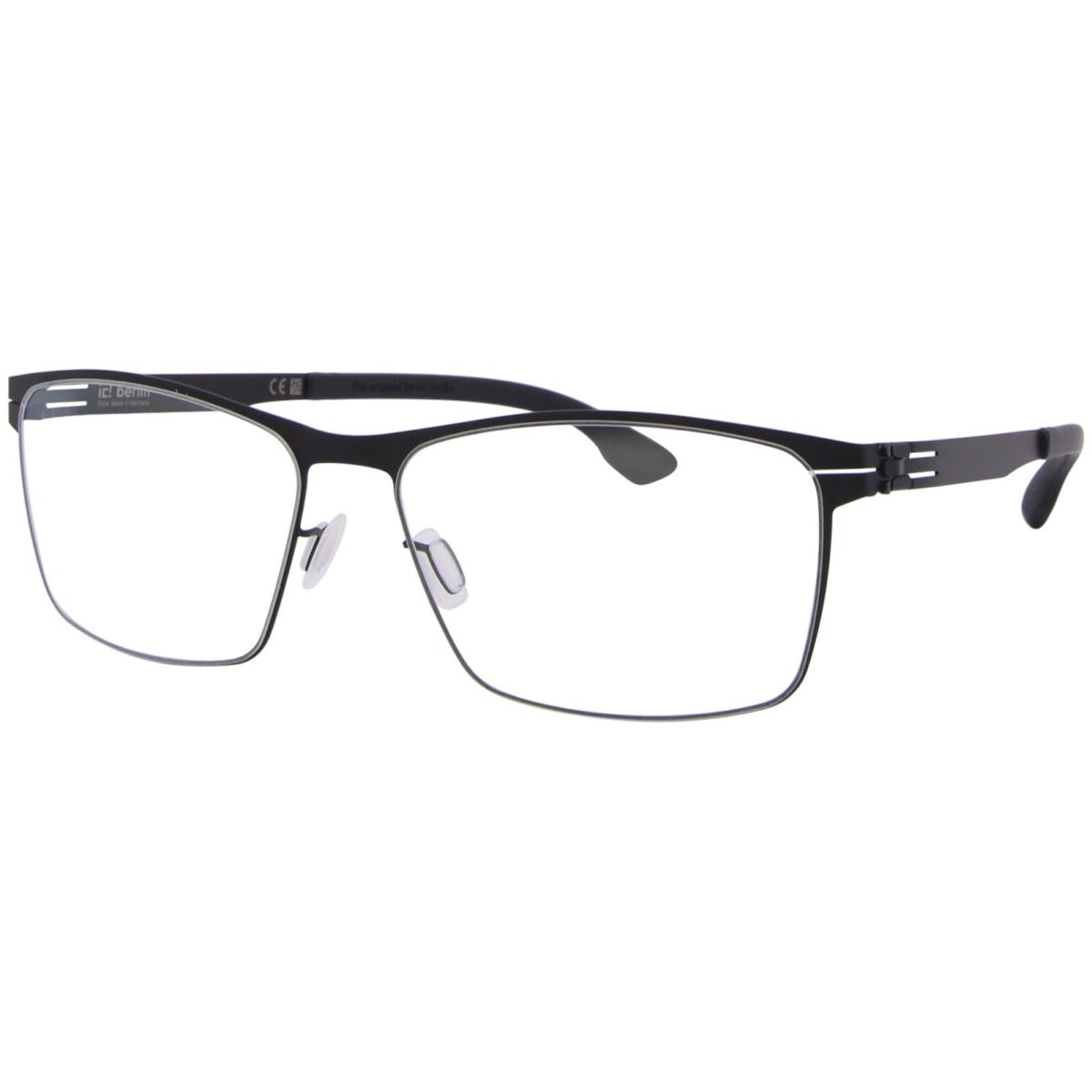 Ic Berlin Stuart L. Large Titanium Eyeglasses Men`s Black Full Rim 57mm