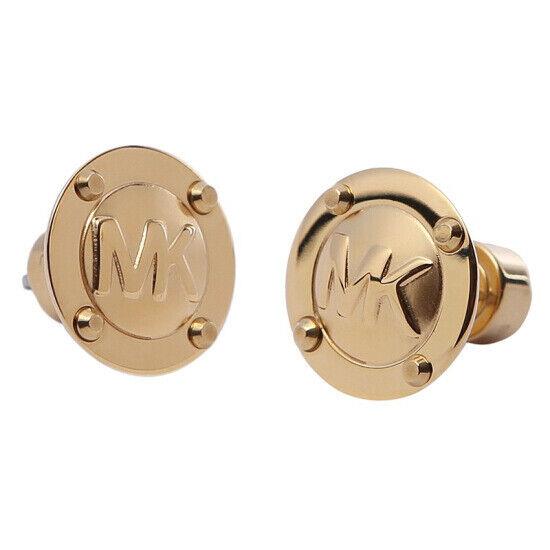 Michael Kors MK Logo Rose Gold Stainless Steel Stud Earrings MKJ2987791