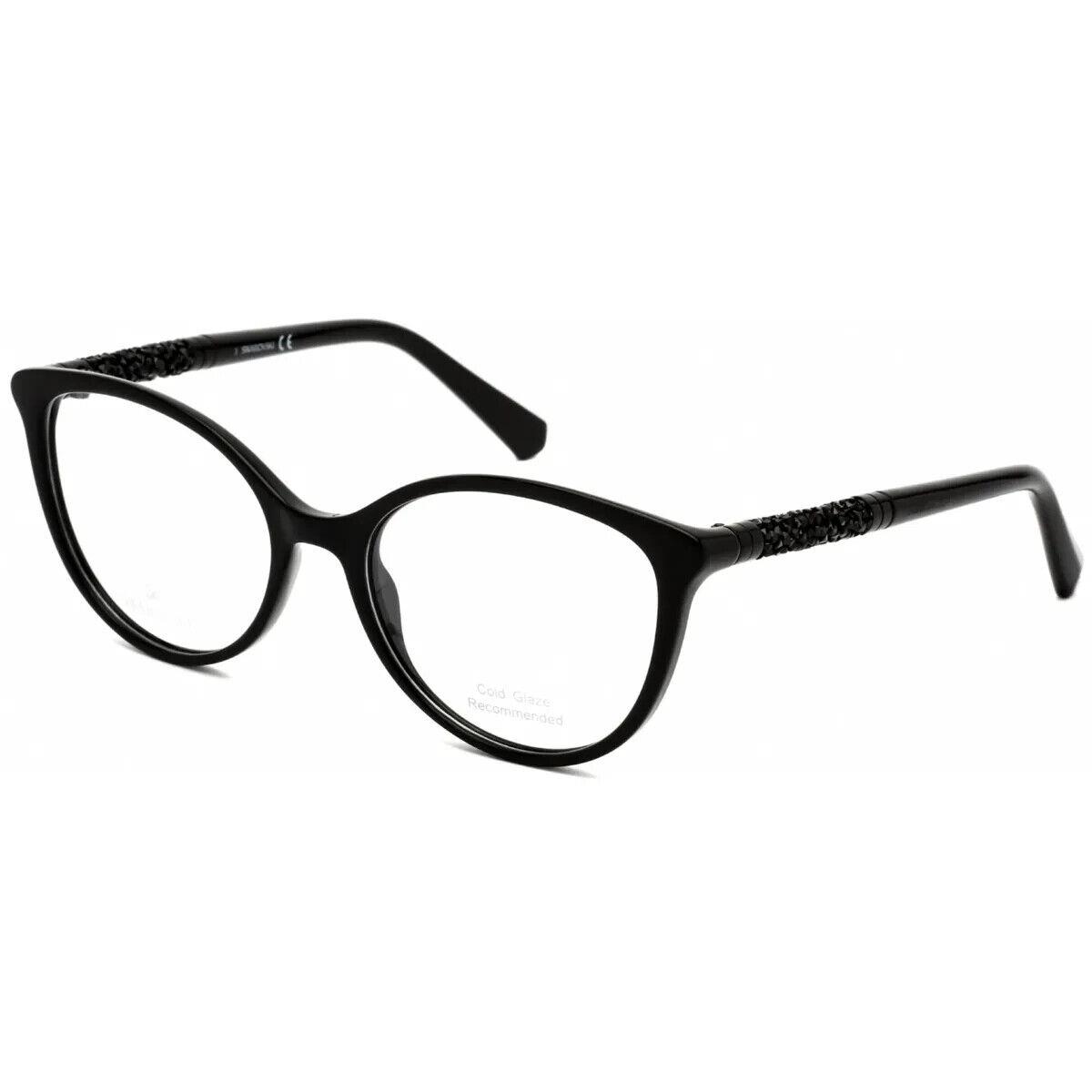 Swarovski SK5258 001 Round Shiny Black Eyeglasses