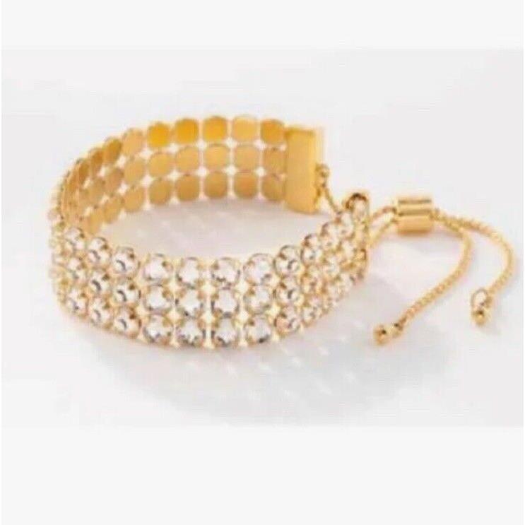 Touchstone Crystal Jewelry by Swarovski Out and About Bracelet Golden Color