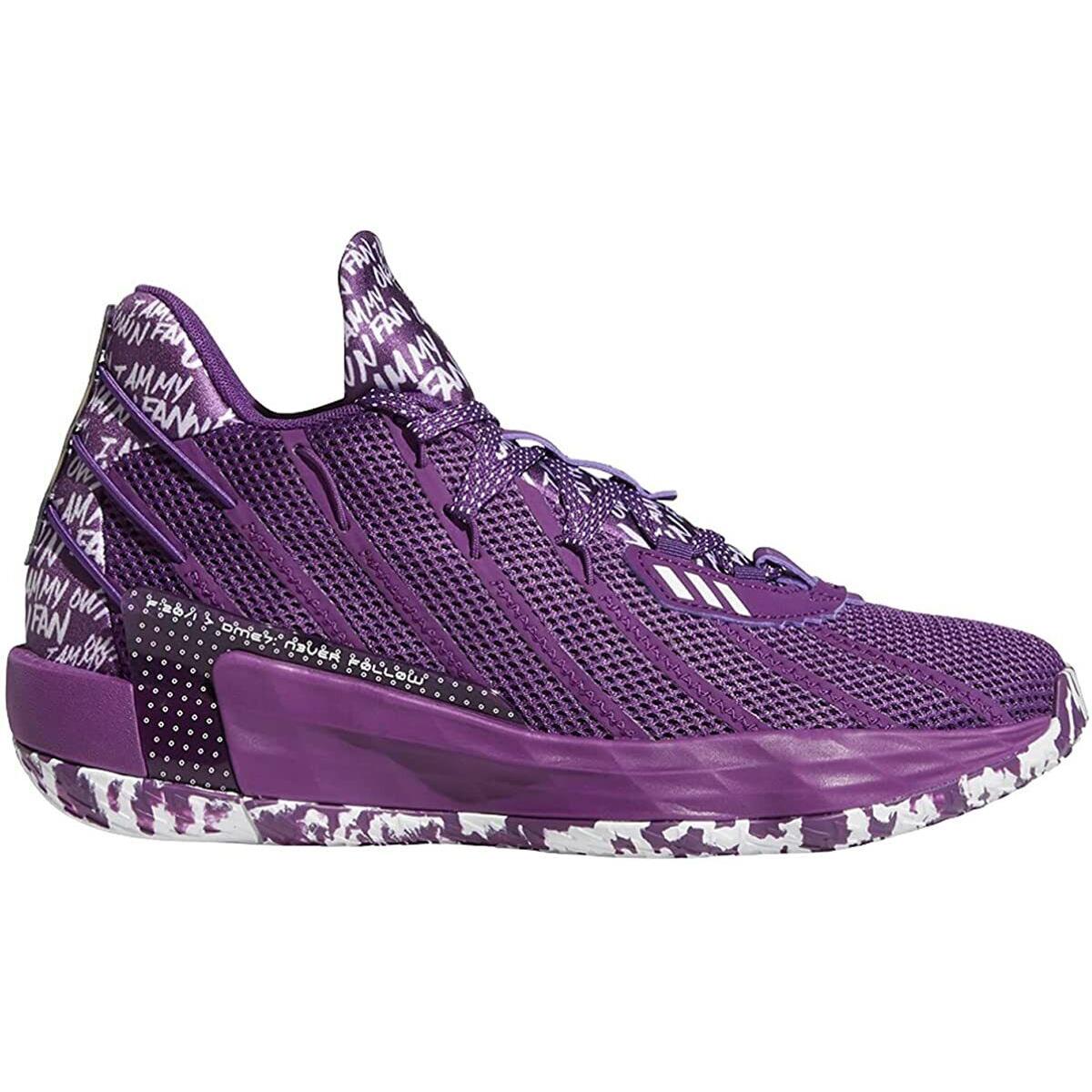 Adidas Dame 7 Low Mens Basketball Shoes Glory Purple/white Style FY0159