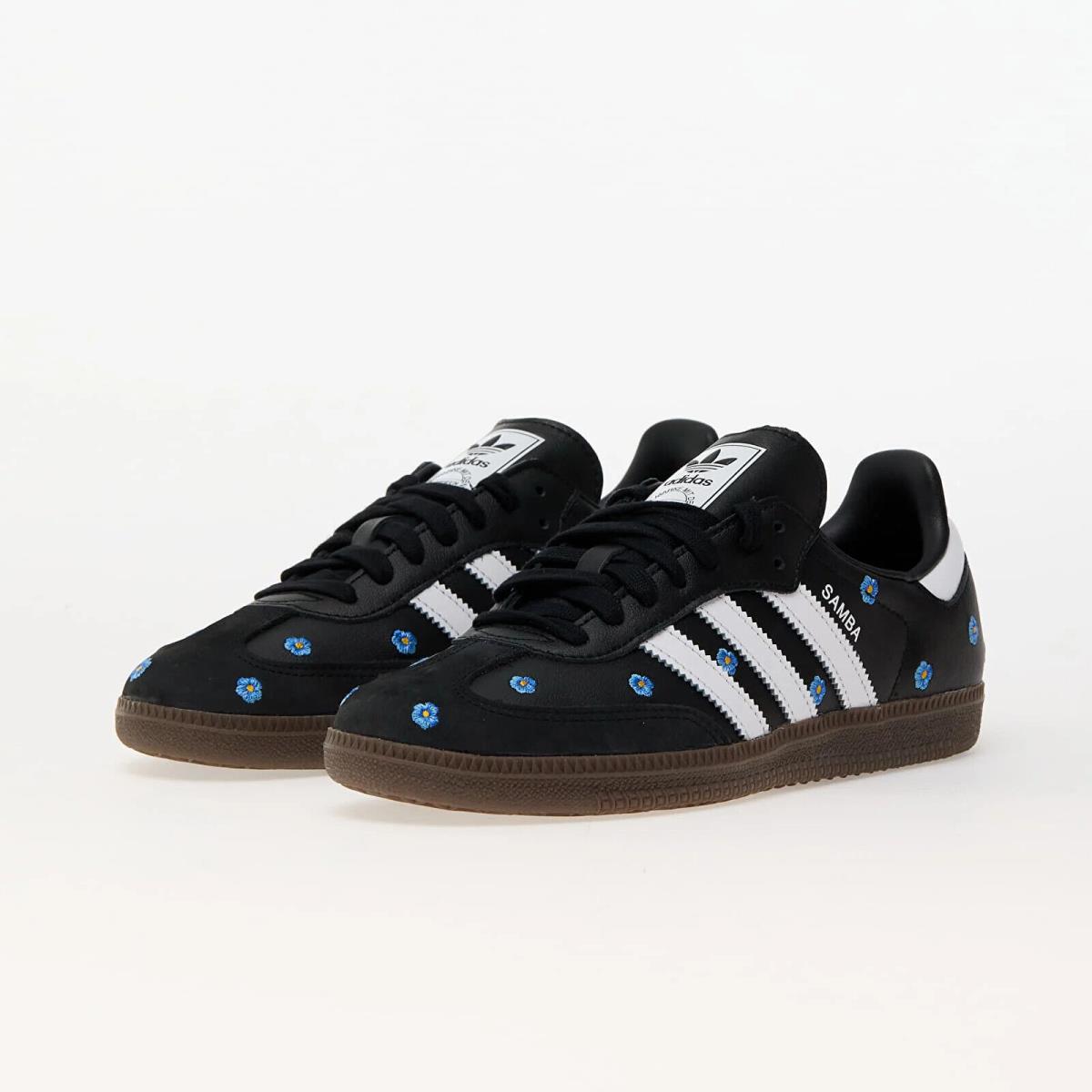 W Adidas Originals Samba OG Black Embroidered Floral IF4397 Casual Shoes Sneaker