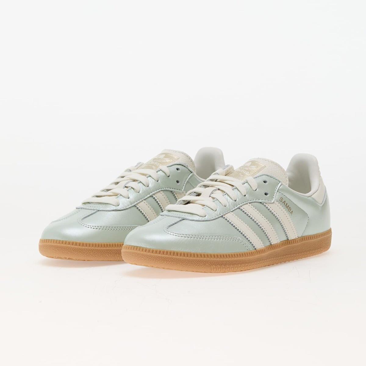 W Adidas Originals Samba OG Linen Green Metallic IG1965 Casual Shoes Sneakers