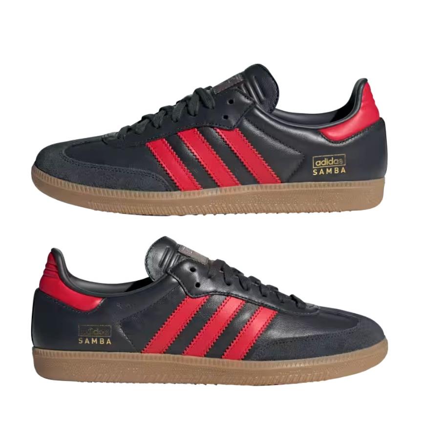 Adidas Samba OG Mens Casual Shoes Carbon / Better Scarlet / Gum 11 US