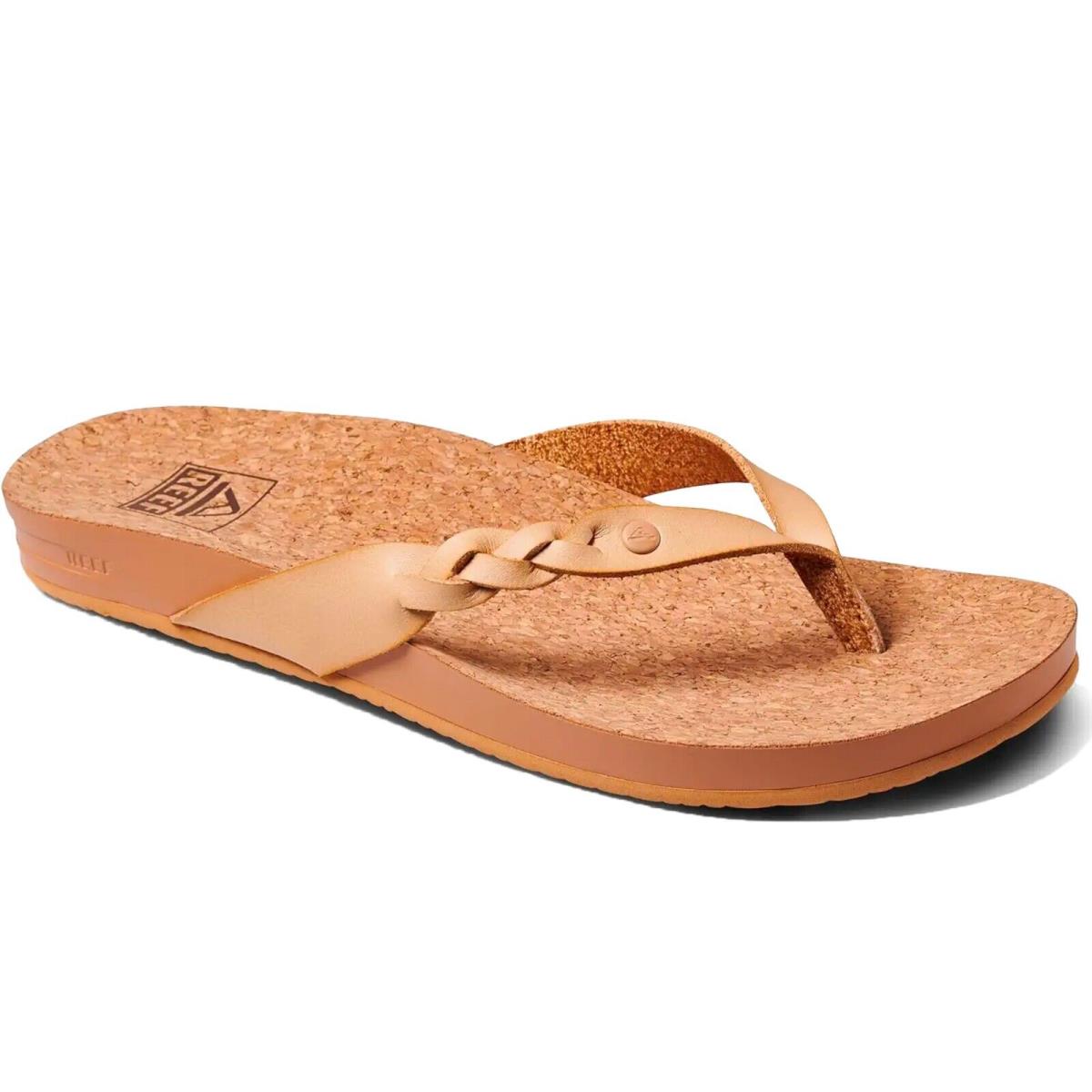 Reef CJ3658 Women`s Cushion Court Twist Seashell Wider Comfort Sandal Flip Flop