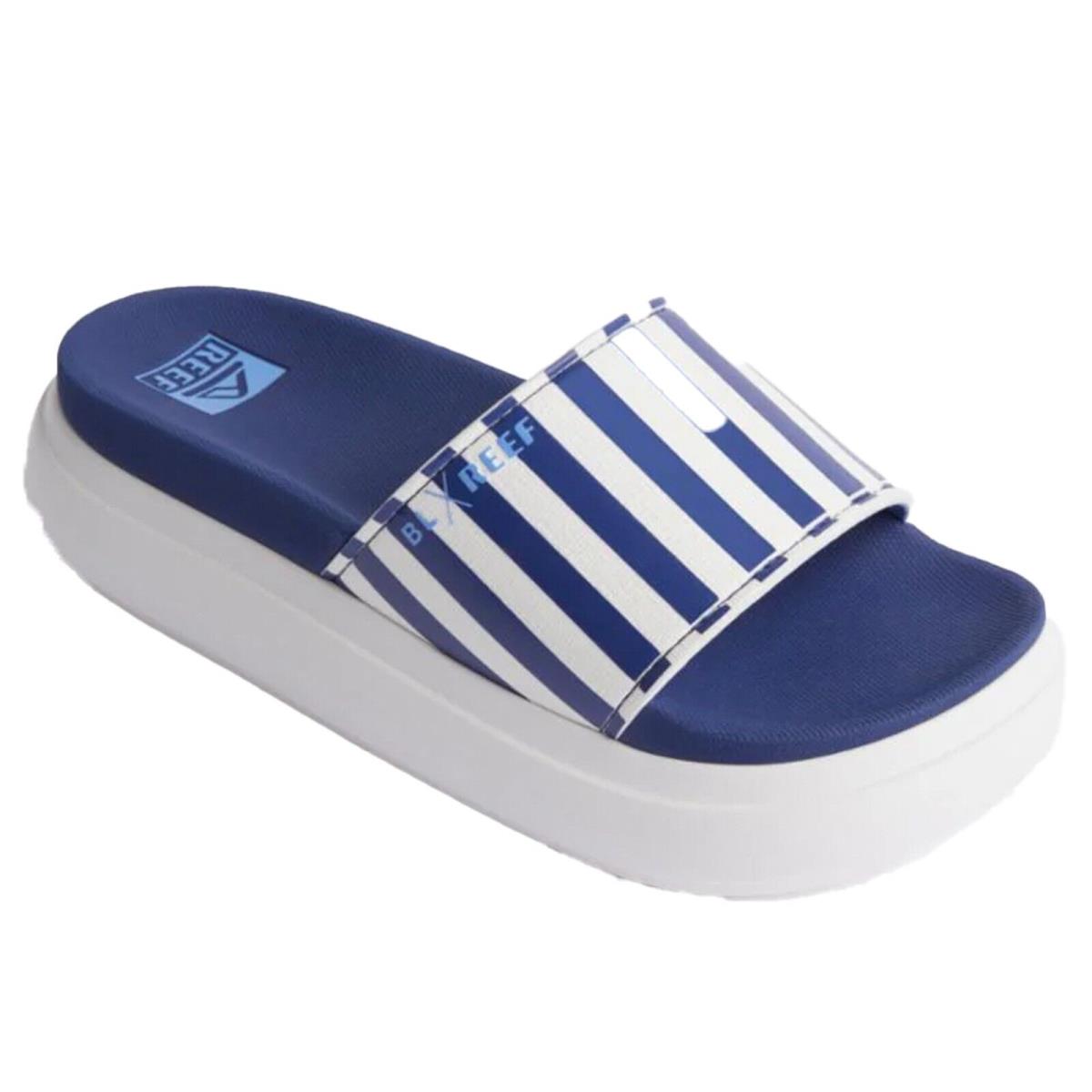 Reef CJ6687 Women`s Cushion Bondi Bay Bluestone Lane Blue Light Slide Sandal