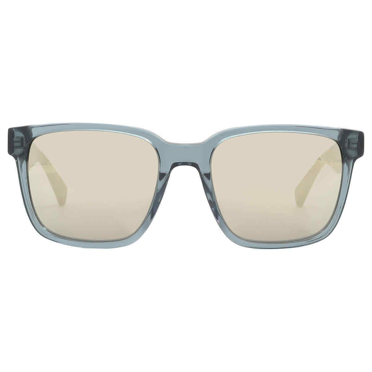 John Varvatos Bronze Mirror Square Ladies Sunglasses SJV554 0BLE 56 - Frame: Blue, Lens: Brown