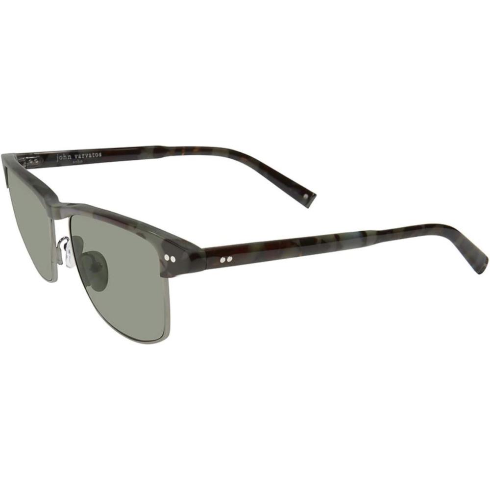 John Varvatos JV V606 Sunglasses Smoke Tortoise / Grey Green Polarized Square - Frame: Smoke Tortoise, Lens: Grey/Green