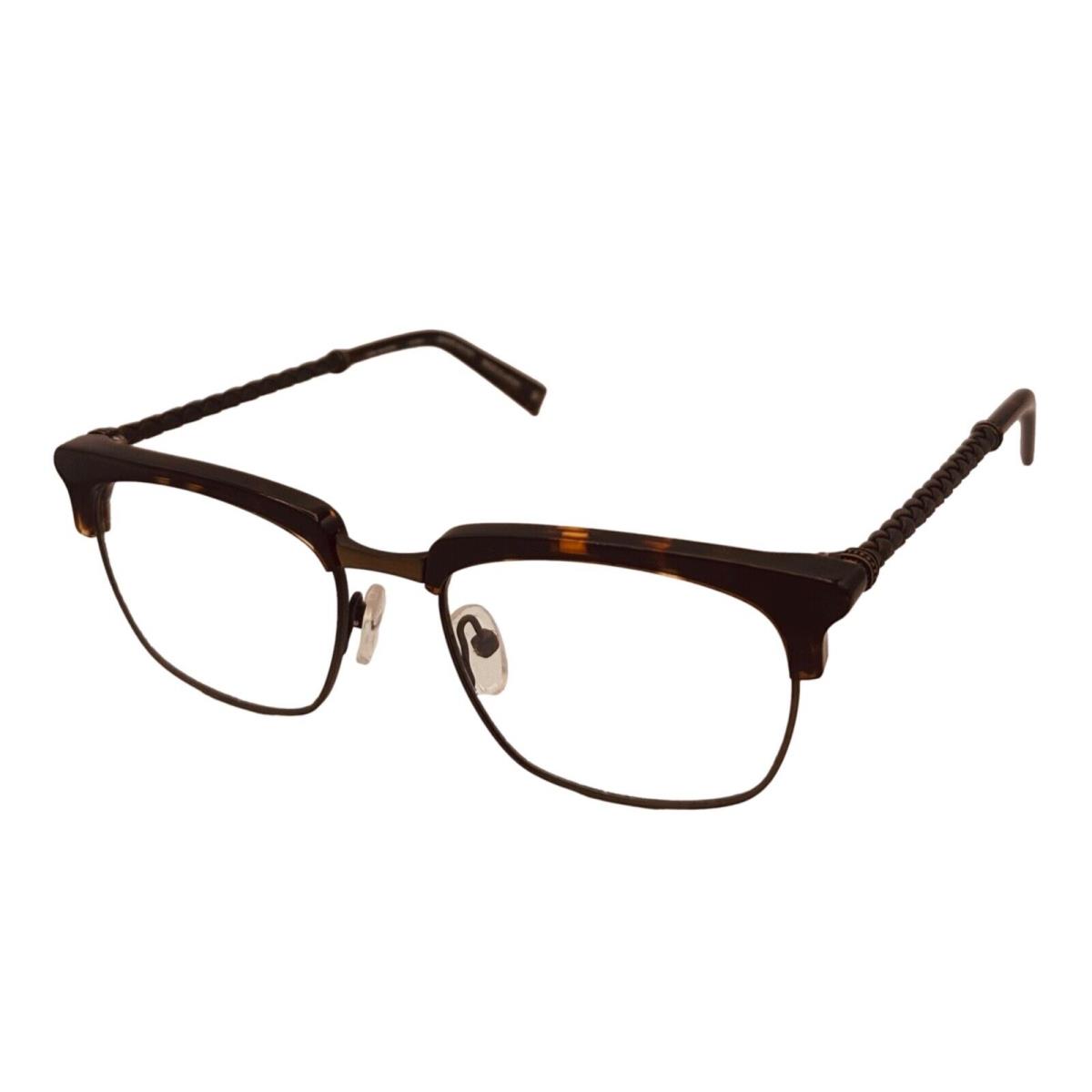 John Varvatos Mens Eyeglass Soft Rectangle Tortoise Metal V159 52mm