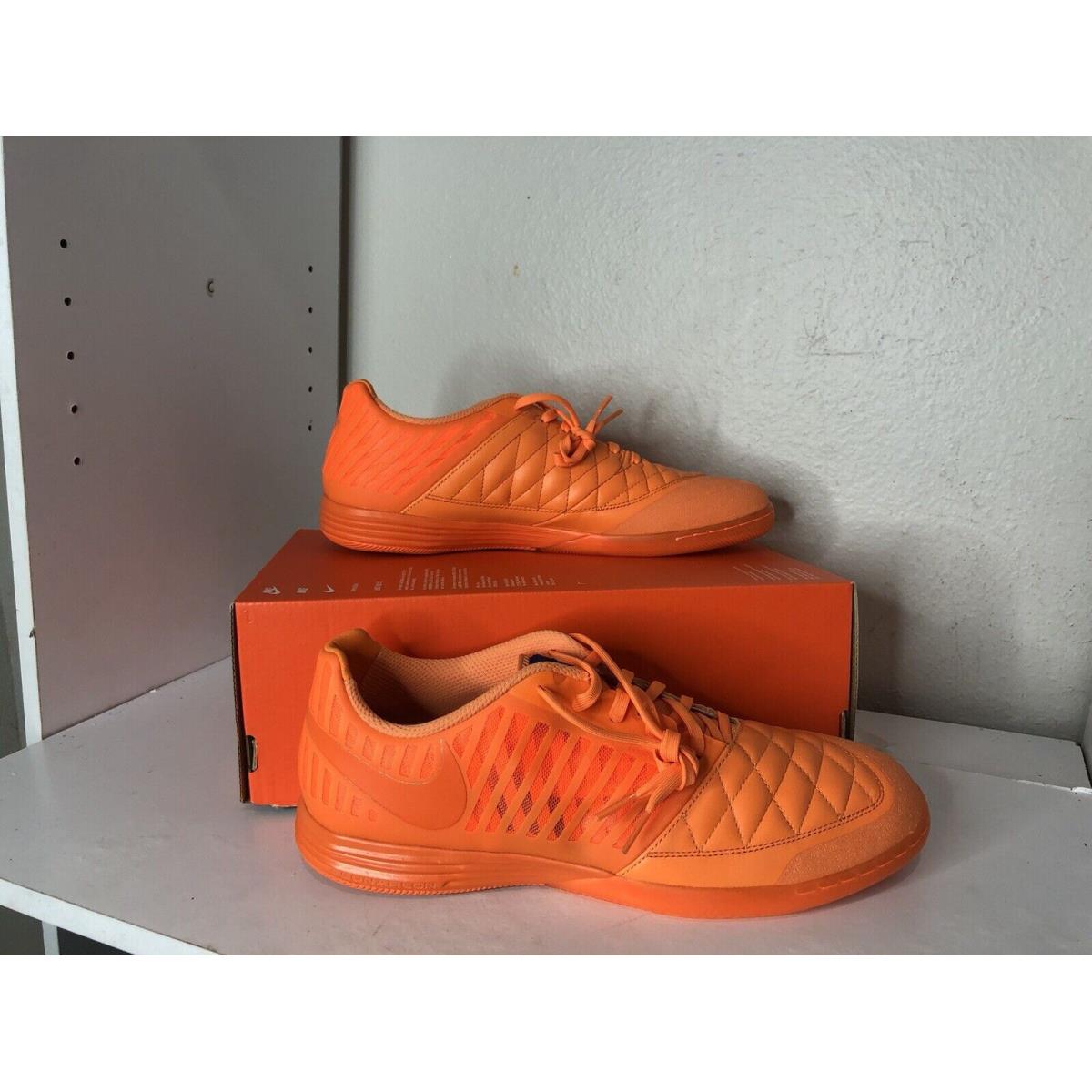 Size 11 Nike Lunargato II IC Mens Orange Leather 580456-800 Indoor Soccer