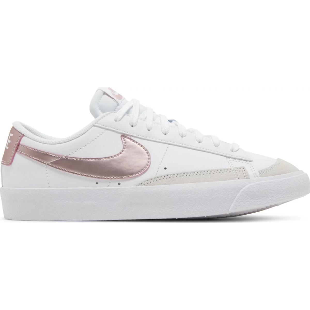 Nike Blazer Low `77 GS White Pink Glaze Sneakers Shoes DA4074-105 7Y Women`s 8.5 - White