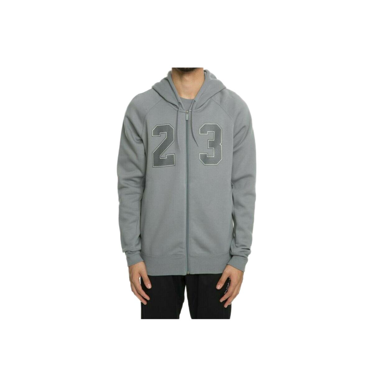 Nike Air Jordan Flight Fleece AJ10 FZ Cool Grey Men`s Hoodie AJ6390-065 - Cool Grey